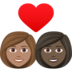 Couple With Heart: Woman, Woman, Medium Skin Tone, Dark Skin Tone Emoji Copy Paste ― 👩🏽‍❤️‍👩🏿 - joypixels