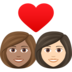 Couple With Heart: Woman, Woman, Medium Skin Tone, Light Skin Tone Emoji Copy Paste ― 👩🏽‍❤️‍👩🏻 - joypixels
