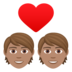 Couple With Heart: Medium Skin Tone Emoji Copy Paste ― 💑🏽 - joypixels