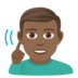 Deaf Man: Medium-dark Skin Tone Emoji Copy Paste ― 🧏🏾‍♂ - joypixels