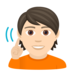 Deaf Person: Light Skin Tone Emoji Copy Paste ― 🧏🏻 - joypixels