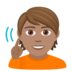 Deaf Person: Medium Skin Tone Emoji Copy Paste ― 🧏🏽 - joypixels