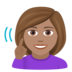 Deaf Woman: Medium Skin Tone Emoji Copy Paste ― 🧏🏽‍♀ - joypixels