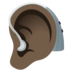 Ear With Hearing Aid: Dark Skin Tone Emoji Copy Paste ― 🦻🏿 - joypixels