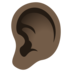 Ear: Dark Skin Tone Emoji Copy Paste ― 👂🏿 - joypixels