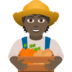 Farmer: Dark Skin Tone Emoji Copy Paste ― 🧑🏿‍🌾 - joypixels