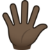 Hand With Fingers Splayed: Dark Skin Tone Emoji Copy Paste ― 🖐🏿 - joypixels