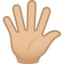 Hand With Fingers Splayed: Medium-light Skin Tone Emoji Copy Paste ― 🖐🏼 - joypixels
