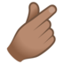 Hand With Index Finger And Thumb Crossed: Medium Skin Tone Emoji Copy Paste ― 🫰🏽 - joypixels