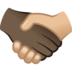 Handshake: Dark Skin Tone, Medium-light Skin Tone Emoji Copy Paste ― 🫱🏿‍🫲🏼 - joypixels