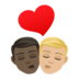Kiss: Man, Man, Dark Skin Tone, Medium-light Skin Tone Emoji Copy Paste ― 👨🏿‍❤️‍💋‍👨🏼 - joypixels