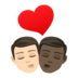 Kiss: Man, Man, Light Skin Tone, Dark Skin Tone Emoji Copy Paste ― 👨🏻‍❤️‍💋‍👨🏿 - joypixels