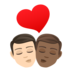 Kiss: Man, Man, Light Skin Tone, Medium-dark Skin Tone Emoji Copy Paste ― 👨🏻‍❤️‍💋‍👨🏾 - joypixels