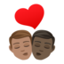 Kiss: Man, Man, Medium Skin Tone, Dark Skin Tone Emoji Copy Paste ― 👨🏽‍❤️‍💋‍👨🏿 - joypixels