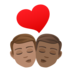 Kiss: Man, Man, Medium Skin Tone, Medium-dark Skin Tone Emoji Copy Paste ― 👨🏽‍❤️‍💋‍👨🏾 - joypixels