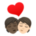 Kiss: Person, Person, Dark Skin Tone, Light Skin Tone Emoji Copy Paste ― 🧑🏿‍❤️‍💋‍🧑🏻 - joypixels