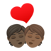 Kiss: Person, Person, Dark Skin Tone, Medium-dark Skin Tone Emoji Copy Paste ― 🧑🏿‍❤️‍💋‍🧑🏾 - joypixels
