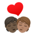 Kiss: Person, Person, Dark Skin Tone, Medium Skin Tone Emoji Copy Paste ― 🧑🏿‍❤️‍💋‍🧑🏽 - joypixels