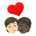 Kiss: Person, Person, Light Skin Tone, Dark Skin Tone Emoji Copy Paste ― 🧑🏻‍❤️‍💋‍🧑🏿 - joypixels