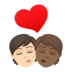 Kiss: Person, Person, Light Skin Tone, Medium-dark Skin Tone Emoji Copy Paste ― 🧑🏻‍❤️‍💋‍🧑🏾 - joypixels