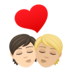 Kiss: Person, Person, Light Skin Tone, Medium-light Skin Tone Emoji Copy Paste ― 🧑🏻‍❤️‍💋‍🧑🏼 - joypixels