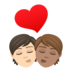 Kiss: Person, Person, Light Skin Tone, Medium Skin Tone Emoji Copy Paste ― 🧑🏻‍❤️‍💋‍🧑🏽 - joypixels