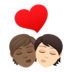 Kiss: Person, Person, Medium-dark Skin Tone, Light Skin Tone Emoji Copy Paste ― 🧑🏾‍❤️‍💋‍🧑🏻 - joypixels