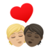 Kiss: Person, Person, Medium-light Skin Tone, Dark Skin Tone Emoji Copy Paste ― 🧑🏼‍❤️‍💋‍🧑🏿 - joypixels