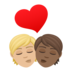 Kiss: Person, Person, Medium-light Skin Tone, Medium-dark Skin Tone Emoji Copy Paste ― 🧑🏼‍❤️‍💋‍🧑🏾 - joypixels