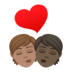 Kiss: Person, Person, Medium Skin Tone, Dark Skin Tone Emoji Copy Paste ― 🧑🏽‍❤️‍💋‍🧑🏿 - joypixels