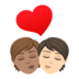 Kiss: Person, Person, Medium Skin Tone, Light Skin Tone Emoji Copy Paste ― 🧑🏽‍❤️‍💋‍🧑🏻 - joypixels