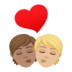 Kiss: Person, Person, Medium Skin Tone, Medium-light Skin Tone Emoji Copy Paste ― 🧑🏽‍❤️‍💋‍🧑🏼 - joypixels