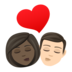 Kiss: Woman, Man, Dark Skin Tone, Light Skin Tone Emoji Copy Paste ― 👩🏿‍❤️‍💋‍👨🏻 - joypixels