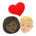 Kiss: Woman, Man, Dark Skin Tone, Medium-light Skin Tone Emoji Copy Paste ― 👩🏿‍❤️‍💋‍👨🏼 - joypixels