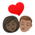 Kiss: Woman, Man, Dark Skin Tone, Medium Skin Tone Emoji Copy Paste ― 👩🏿‍❤️‍💋‍👨🏽 - joypixels