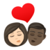 Kiss: Woman, Man, Light Skin Tone, Dark Skin Tone Emoji Copy Paste ― 👩🏻‍❤️‍💋‍👨🏿 - joypixels