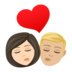 Kiss: Woman, Man, Light Skin Tone, Medium-light Skin Tone Emoji Copy Paste ― 👩🏻‍❤️‍💋‍👨🏼 - joypixels