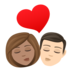 Kiss: Woman, Man, Medium Skin Tone, Light Skin Tone Emoji Copy Paste ― 👩🏽‍❤️‍💋‍👨🏻 - joypixels
