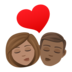 Kiss: Woman, Man, Medium Skin Tone, Medium-dark Skin Tone Emoji Copy Paste ― 👩🏽‍❤️‍💋‍👨🏾 - joypixels