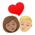 Kiss: Woman, Man, Medium Skin Tone, Medium-light Skin Tone Emoji Copy Paste ― 👩🏽‍❤️‍💋‍👨🏼 - joypixels