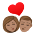 Kiss: Woman, Man, Medium Skin Tone Emoji Copy Paste ― 👩🏽‍❤️‍💋‍👨🏽 - joypixels