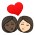 Kiss: Woman, Woman, Dark Skin Tone, Light Skin Tone Emoji Copy Paste ― 👩🏿‍❤️‍💋‍👩🏻 - joypixels
