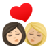 Kiss: Woman, Woman, Light Skin Tone, Medium-light Skin Tone Emoji Copy Paste ― 👩🏻‍❤️‍💋‍👩🏼 - joypixels