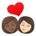 Kiss: Woman, Woman, Medium-dark Skin Tone, Light Skin Tone Emoji Copy Paste ― 👩🏾‍❤️‍💋‍👩🏻 - joypixels