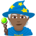 Mage: Medium-dark Skin Tone Emoji Copy Paste ― 🧙🏾 - joypixels