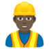 Man Construction Worker: Dark Skin Tone Emoji Copy Paste ― 👷🏿‍♂ - joypixels