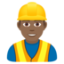 Man Construction Worker: Medium-dark Skin Tone Emoji Copy Paste ― 👷🏾‍♂ - joypixels