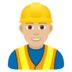 Man Construction Worker: Medium-light Skin Tone Emoji Copy Paste ― 👷🏼‍♂ - joypixels