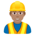 Man Construction Worker: Medium Skin Tone Emoji Copy Paste ― 👷🏽‍♂ - joypixels