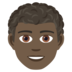Man: Dark Skin Tone, Curly Hair Emoji Copy Paste ― 👨🏿‍🦱 - joypixels